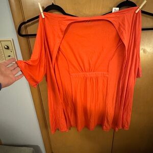 Catherines Coral 3/4 Sleeve Cardigan